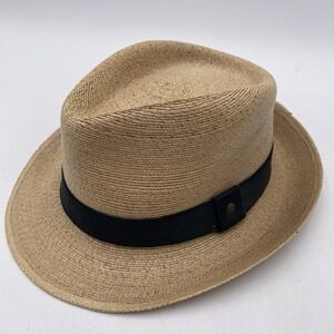 Cabo Cuban Hat Fedora Hand Woven Jipijapa Palm Straw Hat Size Medium Made Mexico